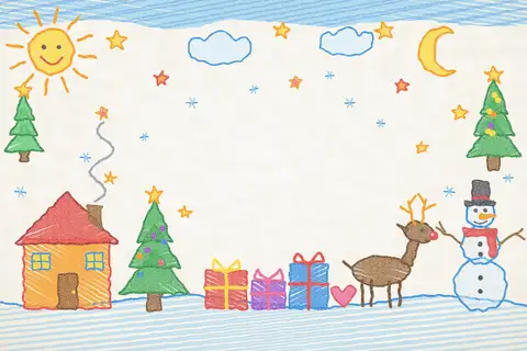 Crayon Christmas Drawing