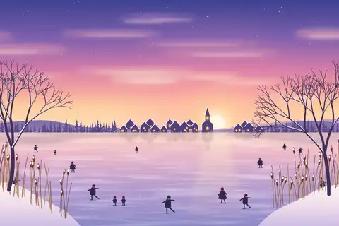 Frozen Lake Skaters