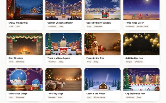 Selection of digital advent calendar templates
